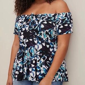 MAKE OFFER! Great for Spring and Summer! Floral Knit Off Shoulder Babydoll Top